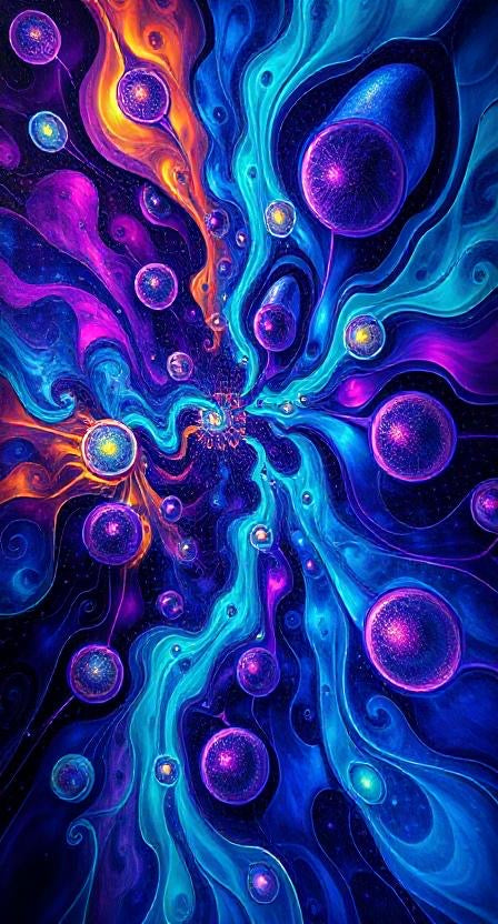 Cosmic Flow – Neon Abstract Psychedelic Poster