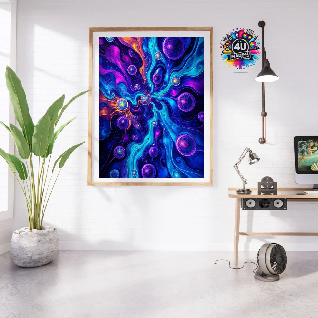 Cosmic Flow – Neon Abstract Psychedelic Poster